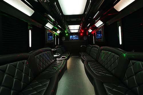 Luxury interior of a party bus