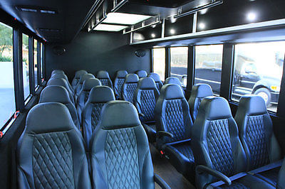 Ann Arbor charter bus interior with power outlets